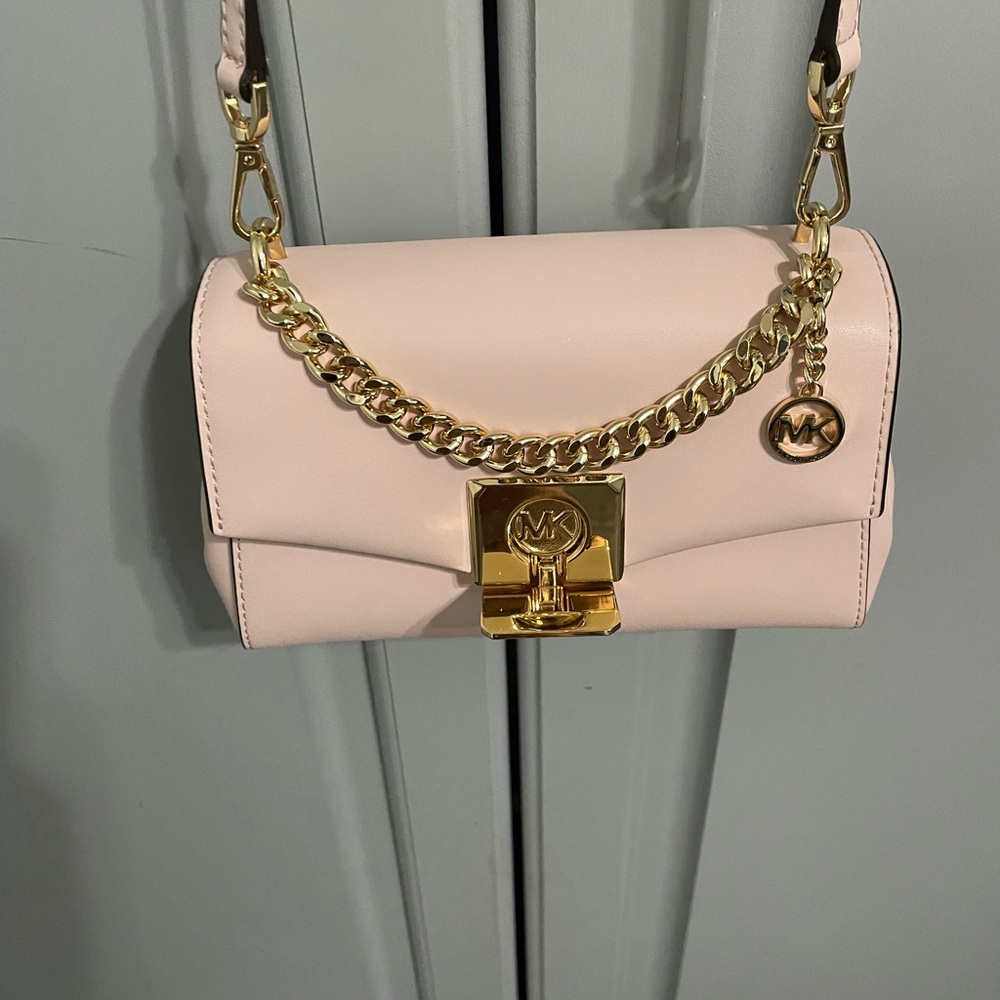 NWOT Michael Kors Lita Small Leather Crossbody in Blush Pink - Picture 5 of 10